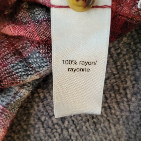 EUC Maurices Red and Black Button Down Shirt Notched Collar - Picture 7 of 7